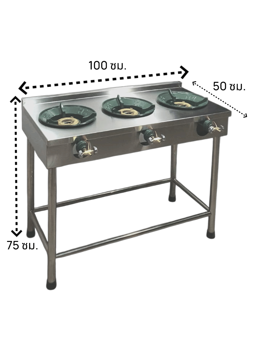 เตาแก๊สตั้งพื้น 3 หัวแก๊ส MEETANG STAINLESS สแตนเลส304 ขนาด 50X100X75ซม._10